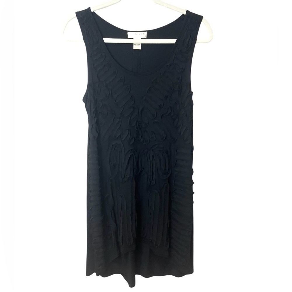 Kenar Y2K Black Long Tunic Tank Top SZ M EUC